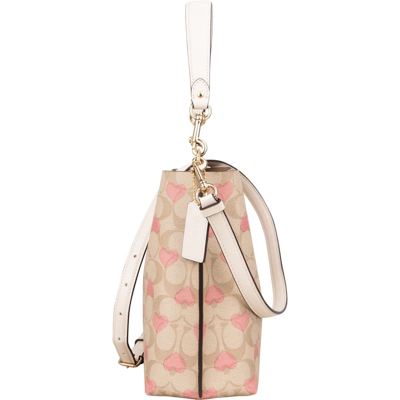 Coach Signature Monogram Heart Print Mollie Bucket Handbag