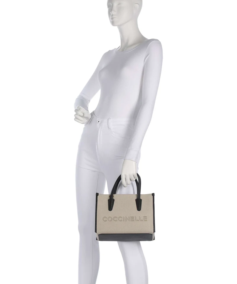 Coccinelle Myrtha Canvas Handtasche natural/noir