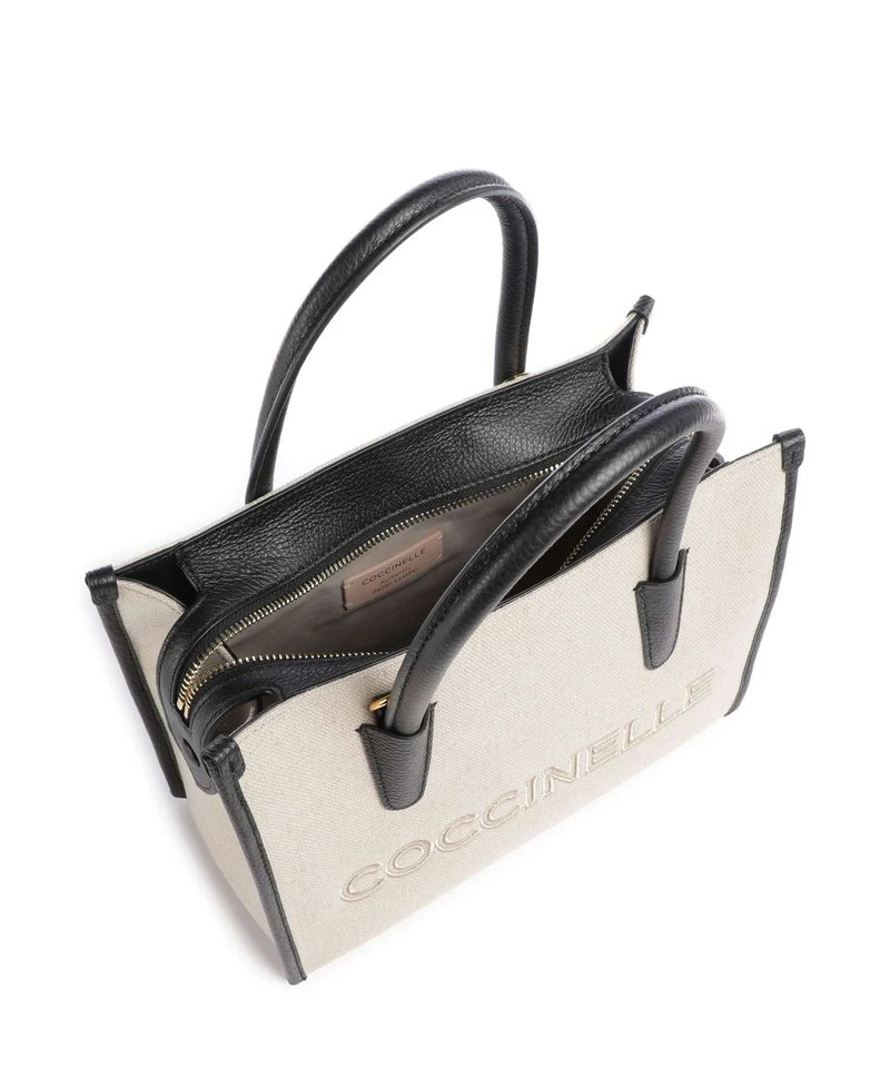 Coccinelle Myrtha Canvas Handtasche natural/noir