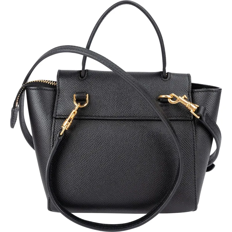 Celine Black Grained Calfskin Pico Mini Belt Handbag
