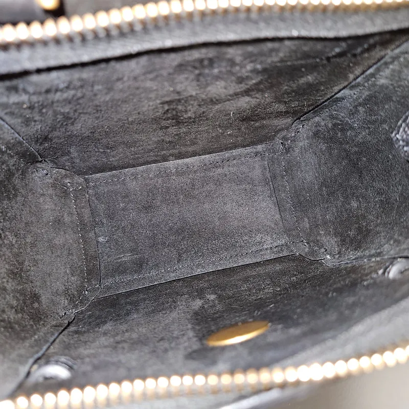 Celine Black Grained Calfskin Pico Mini Belt Handbag