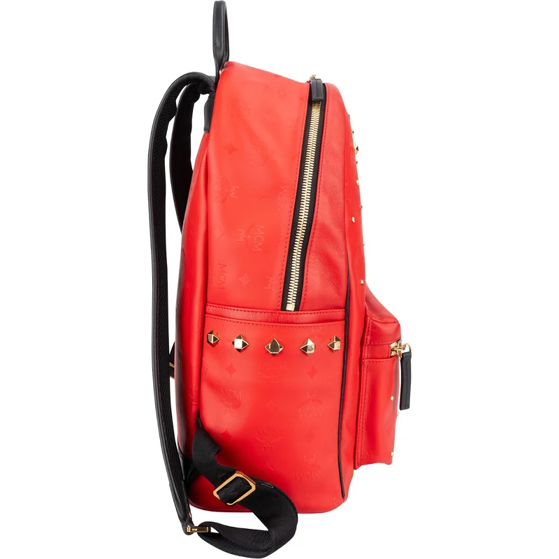 MCM Monogram Visetos Nylon Leather Stark Studs Backpack