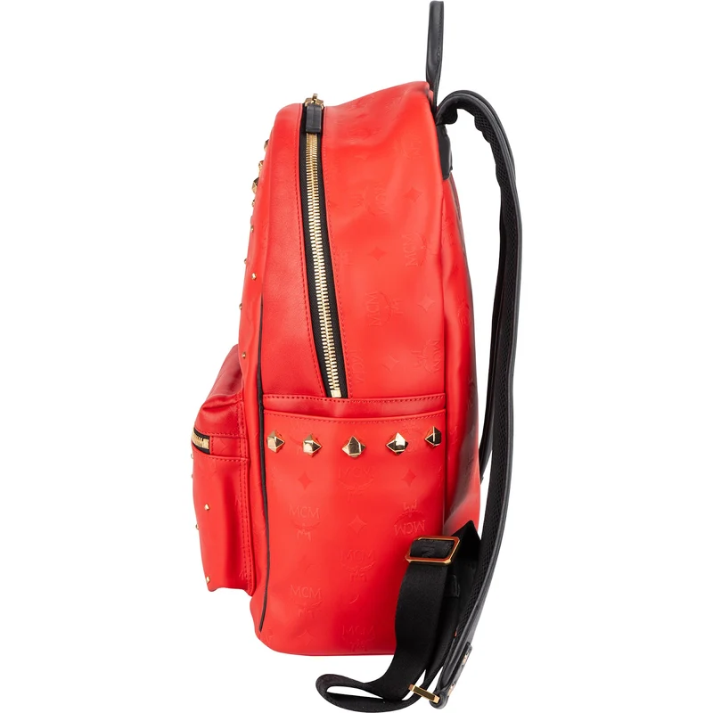 MCM Monogram Visetos Nylon Leather Stark Studs Backpack