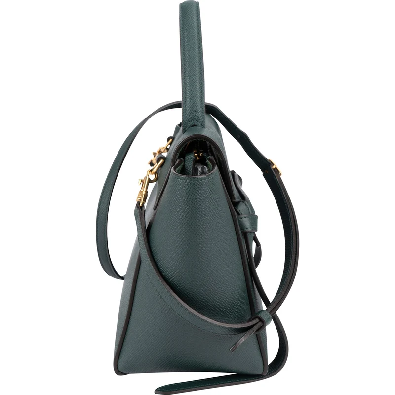 Celine Dark Green Grained Calfskin Nano Belt Handbag