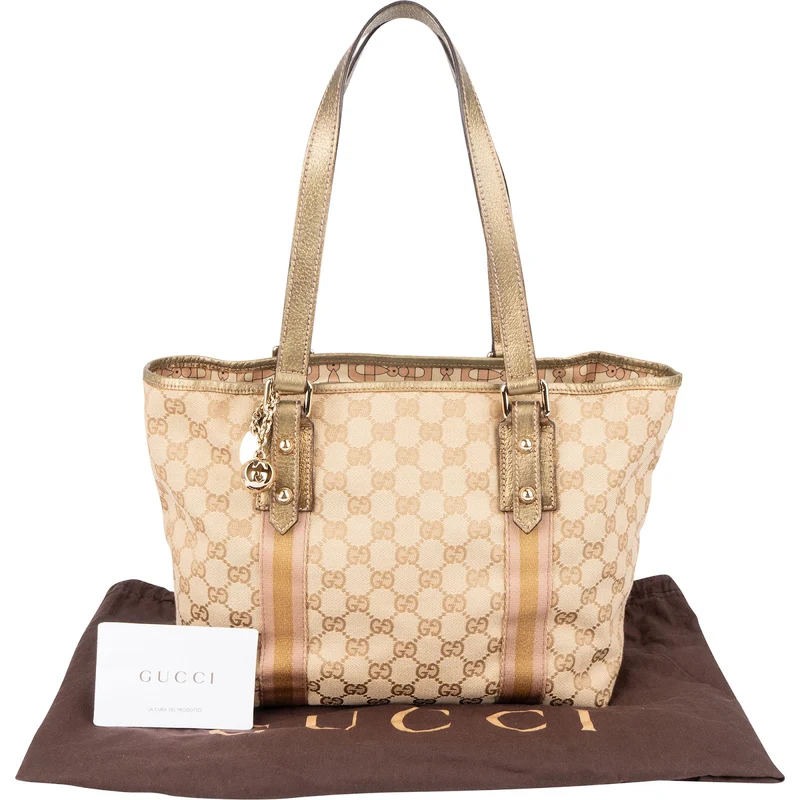 Gucci Monogram GG Canvas Jolicoeur Tote Shoulder Bag