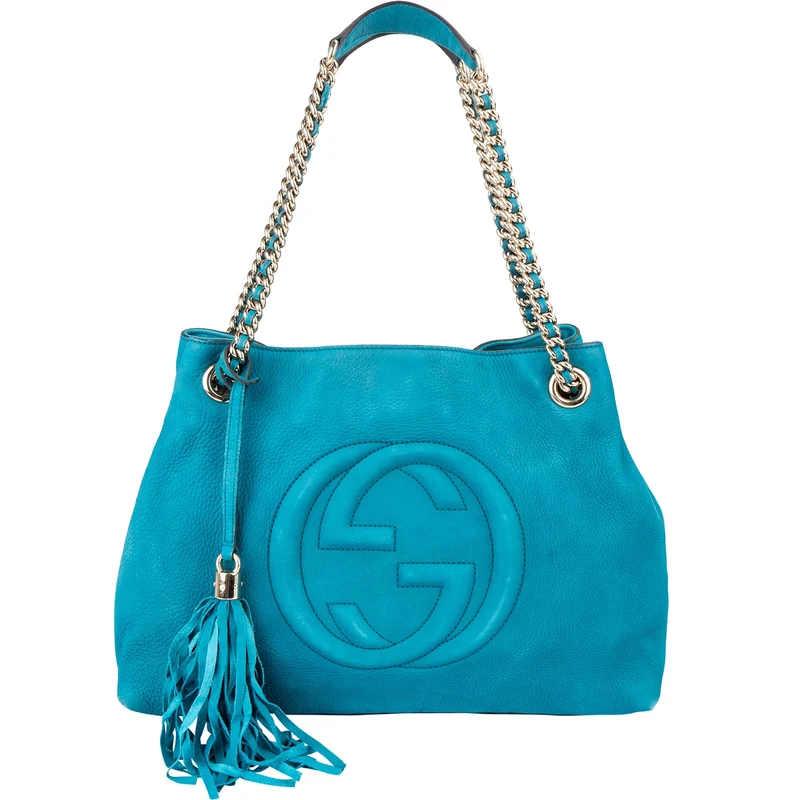 Gucci Grained Nubuk Leather GG Soho Tote Shoulder Bag