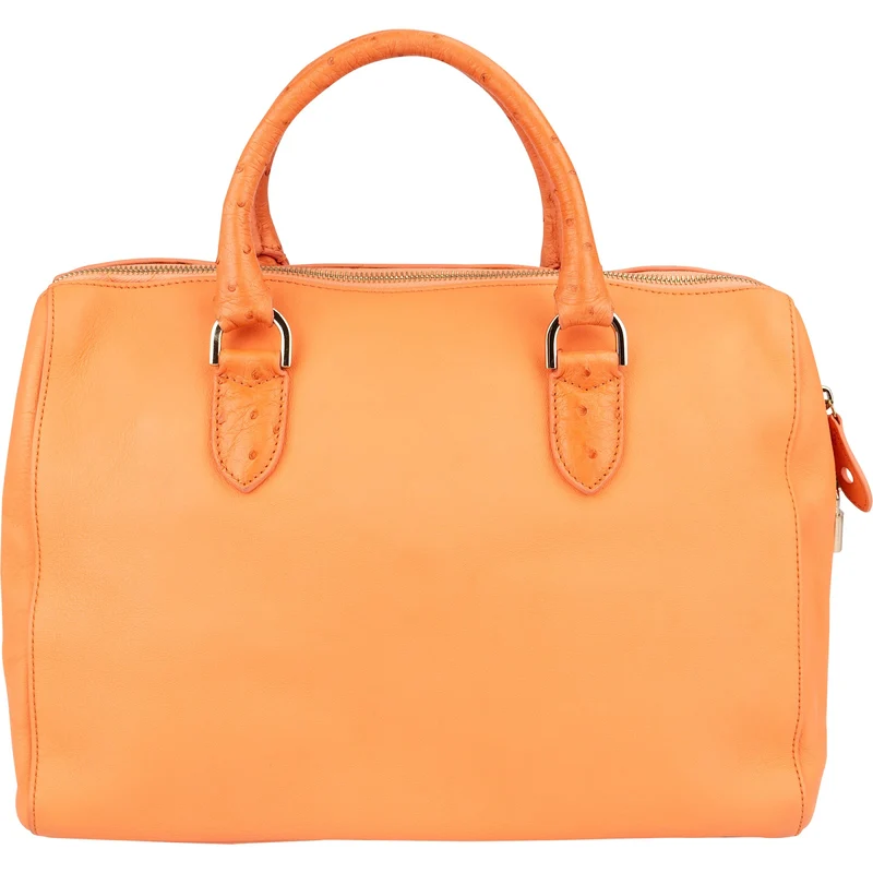 Mulberry Del Rey Orange Ostrich Leather Bayswater Handbag
