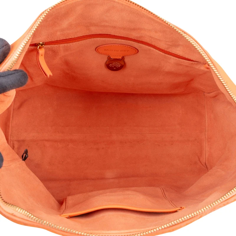 Mulberry Del Rey Orange Ostrich Leather Bayswater Handbag