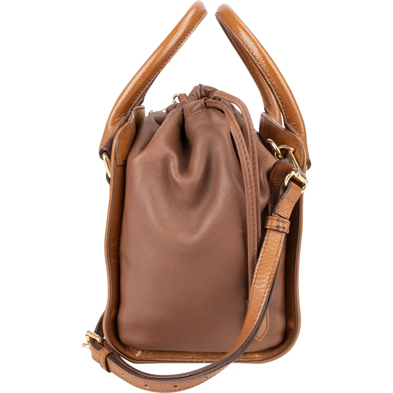 Burberry Haymarket Check Small Dinton Cube Drawstring Handbag
