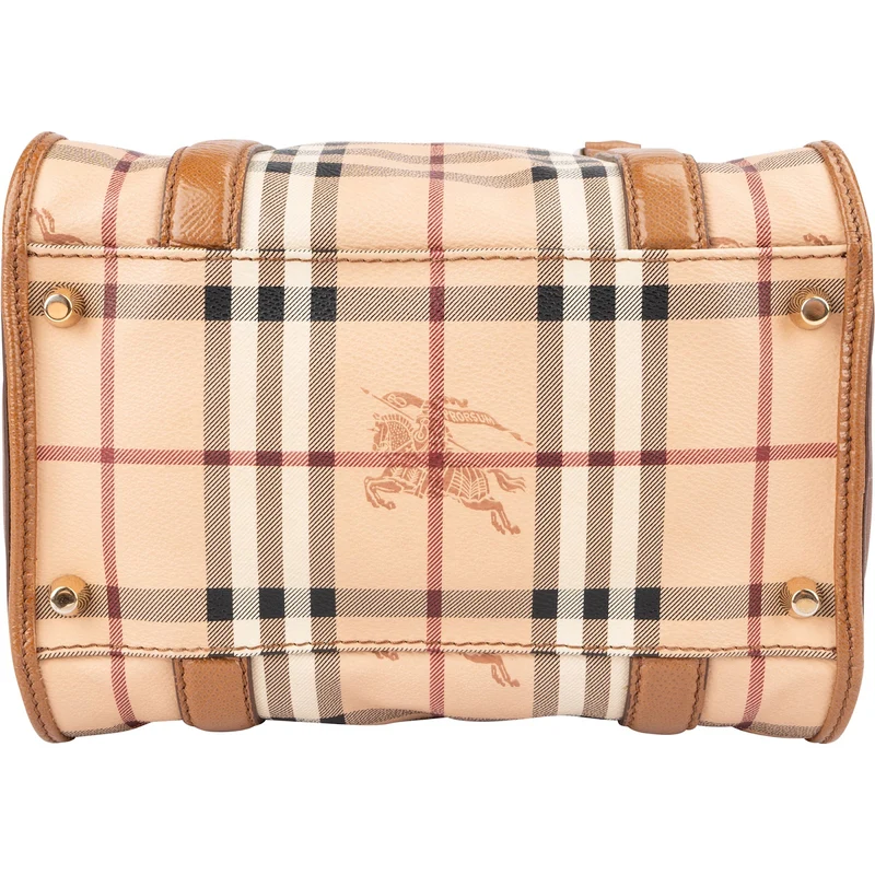 Burberry Haymarket Check Small Dinton Cube Drawstring Handbag