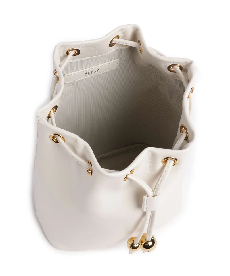 Furla Sfera Soft Mini Bucket Handtasche panna