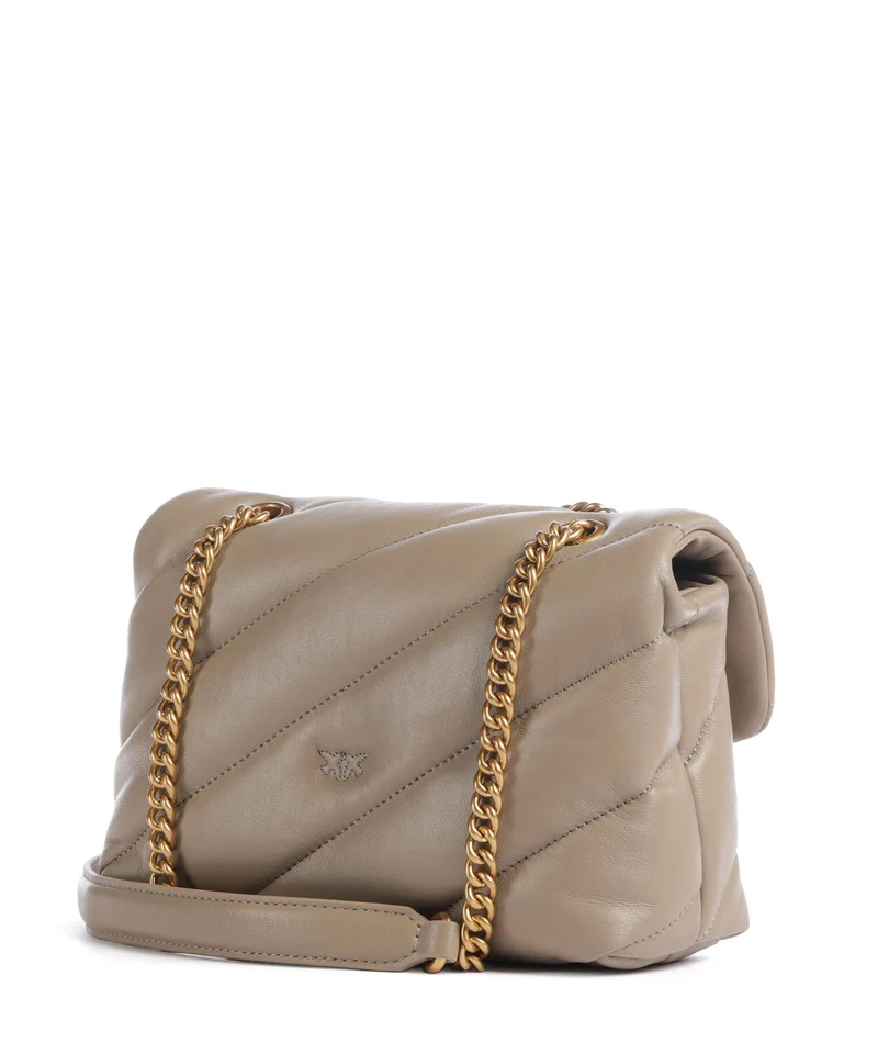 Pinko Love Puff Mini Schultertasche grigio talpa/antique gold