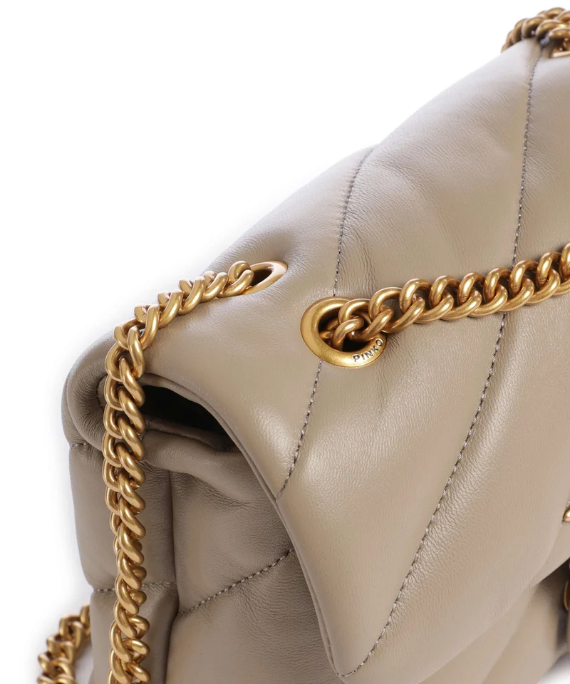 Pinko Love Puff Mini Schultertasche grigio talpa/antique gold