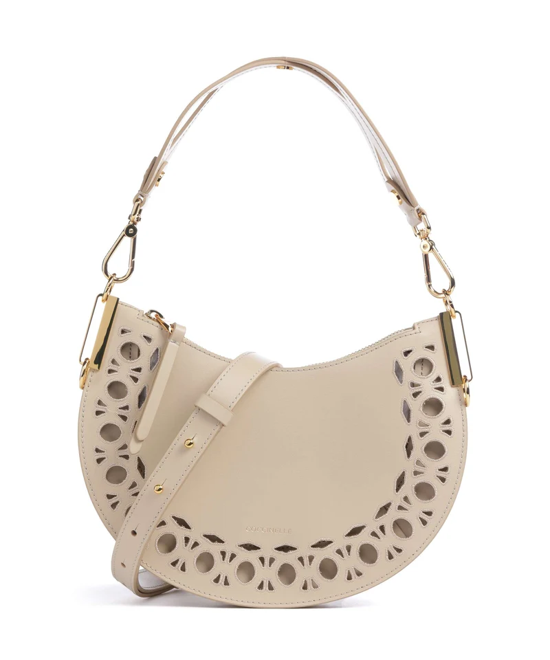 Coccinelle Sunup Monogram Sangallo Schultertasche sandshell