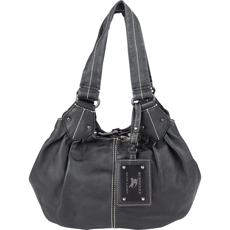 Burberry Blue Label Calfskin Reversible Hobo Shoulder Bag