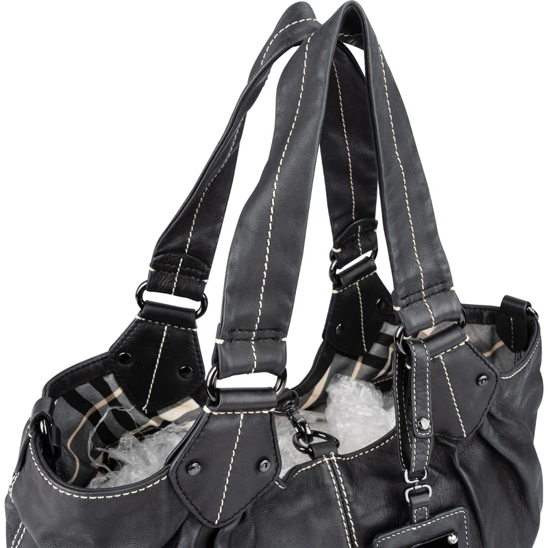 Burberry Blue Label Calfskin Reversible Hobo Shoulder Bag
