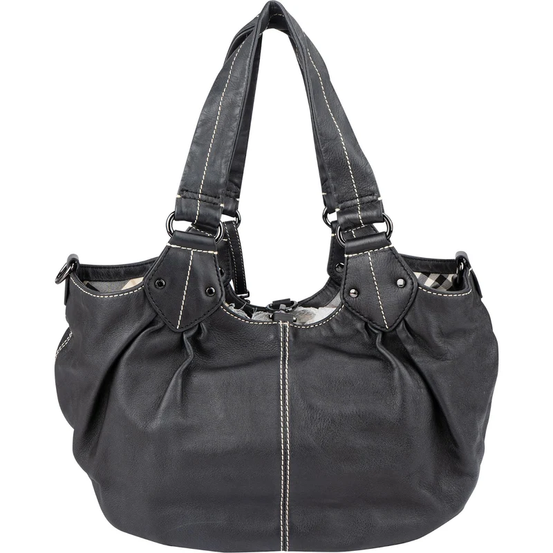 Burberry Blue Label Calfskin Reversible Hobo Shoulder Bag