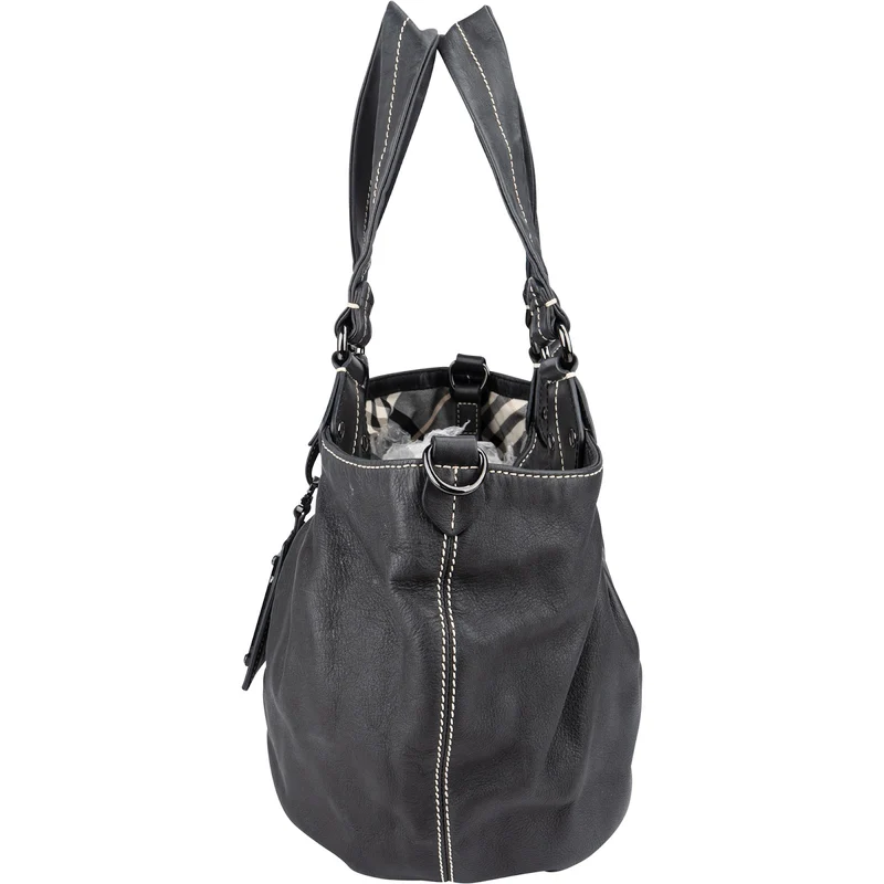 Burberry Blue Label Calfskin Reversible Hobo Shoulder Bag