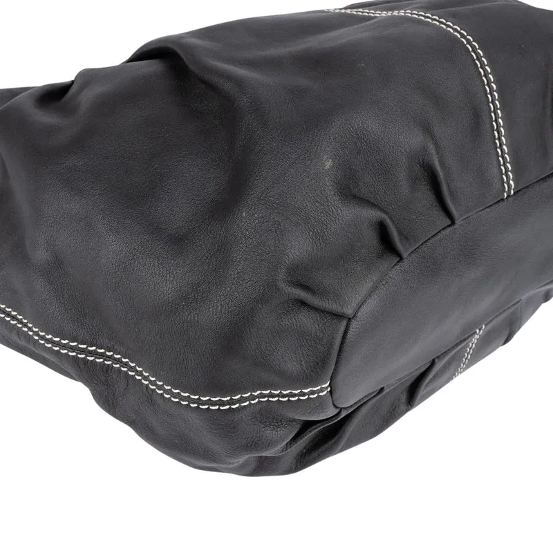 Burberry Blue Label Calfskin Reversible Hobo Shoulder Bag