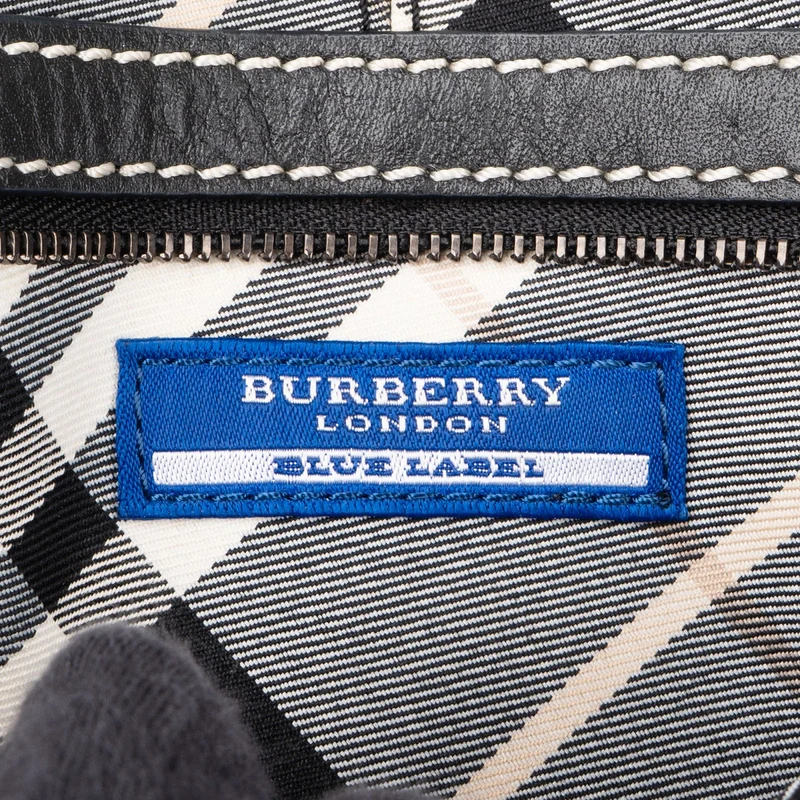 Burberry Blue Label Calfskin Reversible Hobo Shoulder Bag