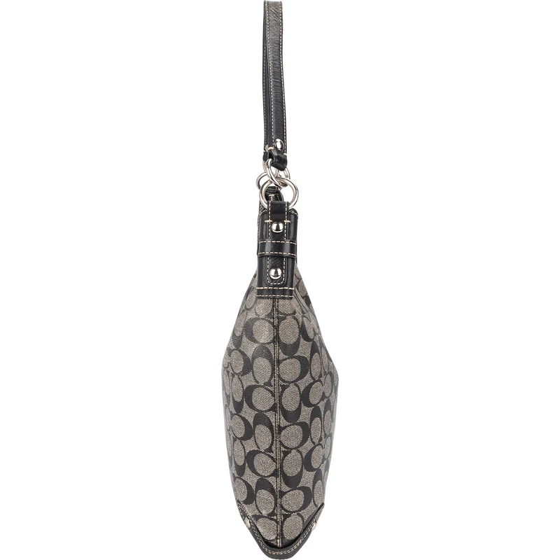 Coach Monogram Signature Stripe Hobo Shoulder Bag