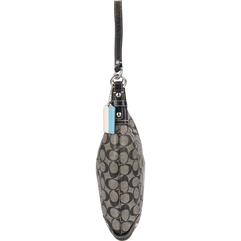 Coach Monogram Signature Stripe Hobo Shoulder Bag