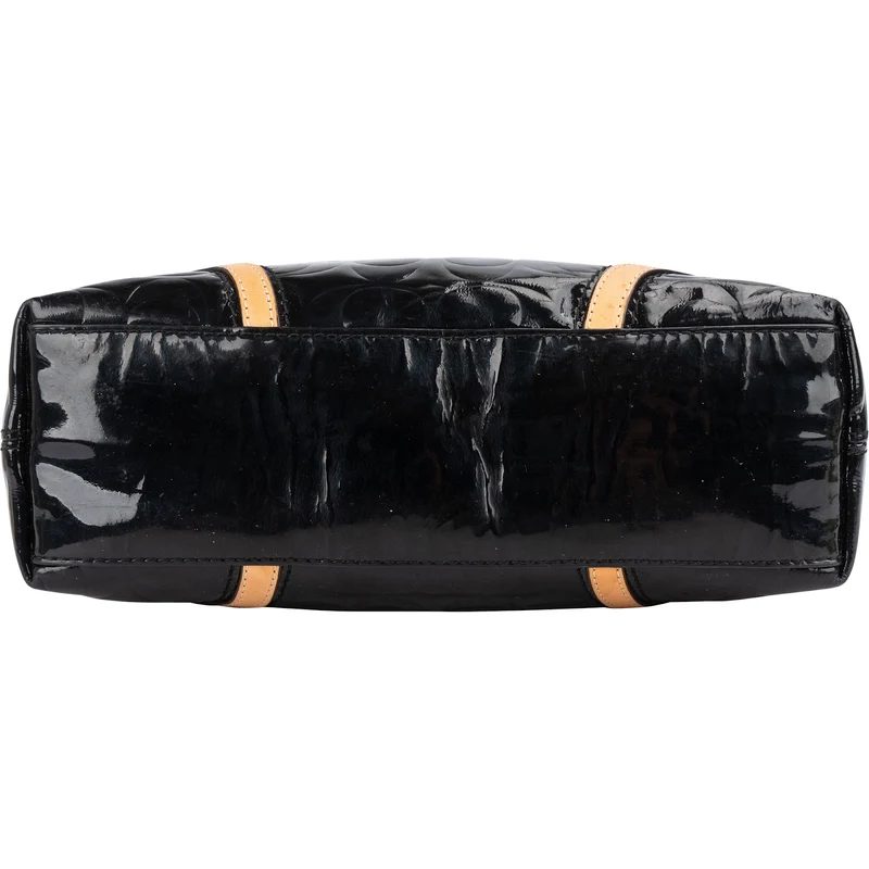 Coach Monogram Patent Leather Signature Embossed Handbag
