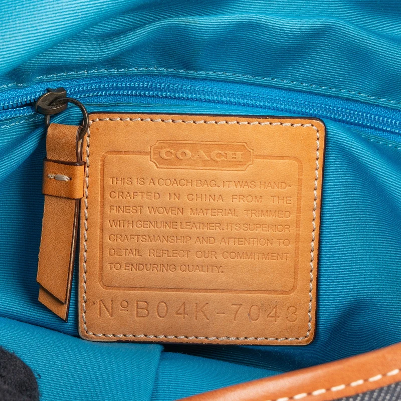 Coach Monogram Signature Stripe Saddle Crossbody Bag