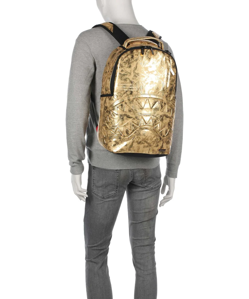 Sprayground Gold Weathered Rucksack gold