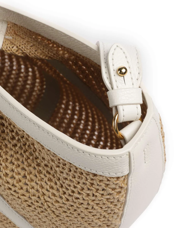 Coccinelle Shell Straw Handtasche natural/pearl