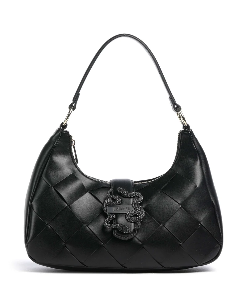 Just Cavalli Iconic Snakes Braided Schultertasche black