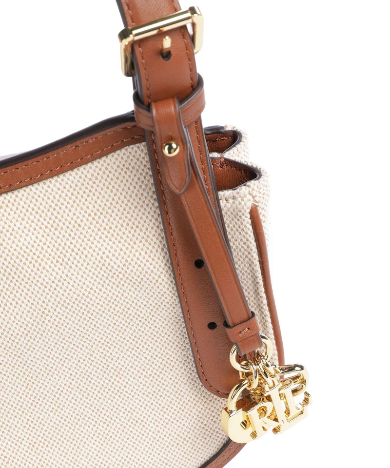 Lauren Ralph Lauren Marcy Medium Umhängetasche natural/buff canvas/lauren tan