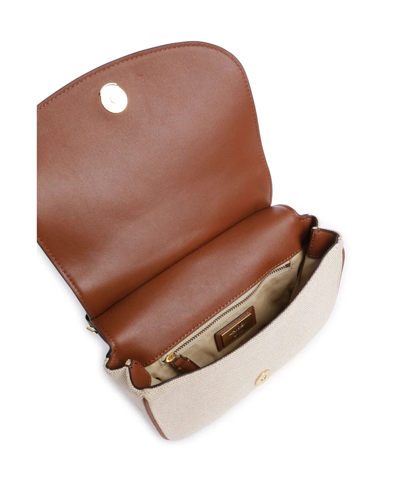 Lauren Ralph Lauren Marcy Medium Umhängetasche natural/buff canvas/lauren tan