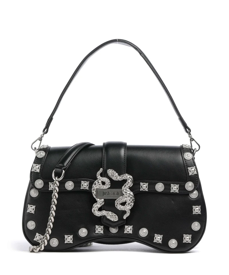 Just Cavalli Iconic Snakes Schultertasche black