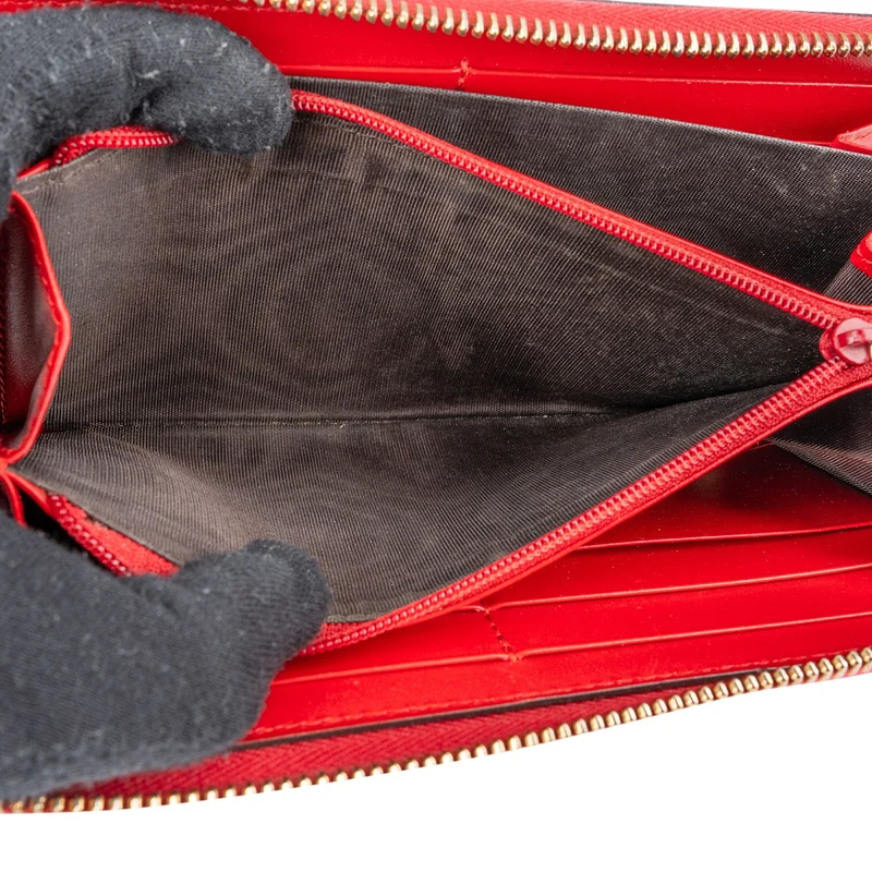 Gucci Microguccissima Leather Bow Zip Around Wallet