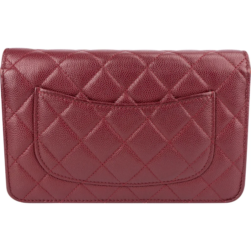 Chanel Wuilted Caviar Leather Jeweled CC Wallet On Chain Crossbody Bag