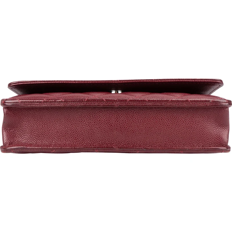 Chanel Wuilted Caviar Leather Jeweled CC Wallet On Chain Crossbody Bag
