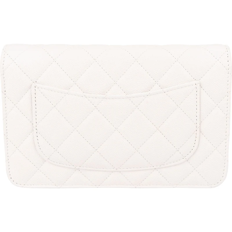 Chanel Wuilted Caviar Leather Jeweled CC Wallet On Chain Crossbody Bag
