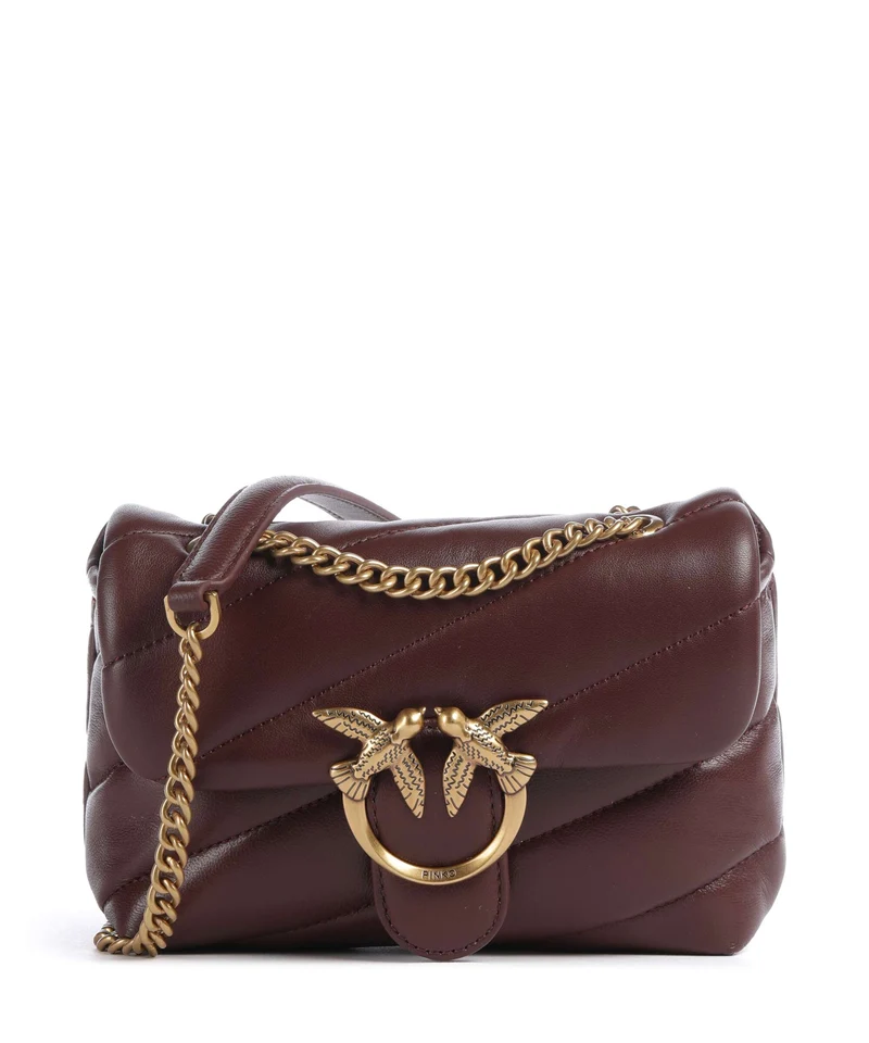 Pinko Love Puff Baby Schultertasche burgundy wine/antique gold