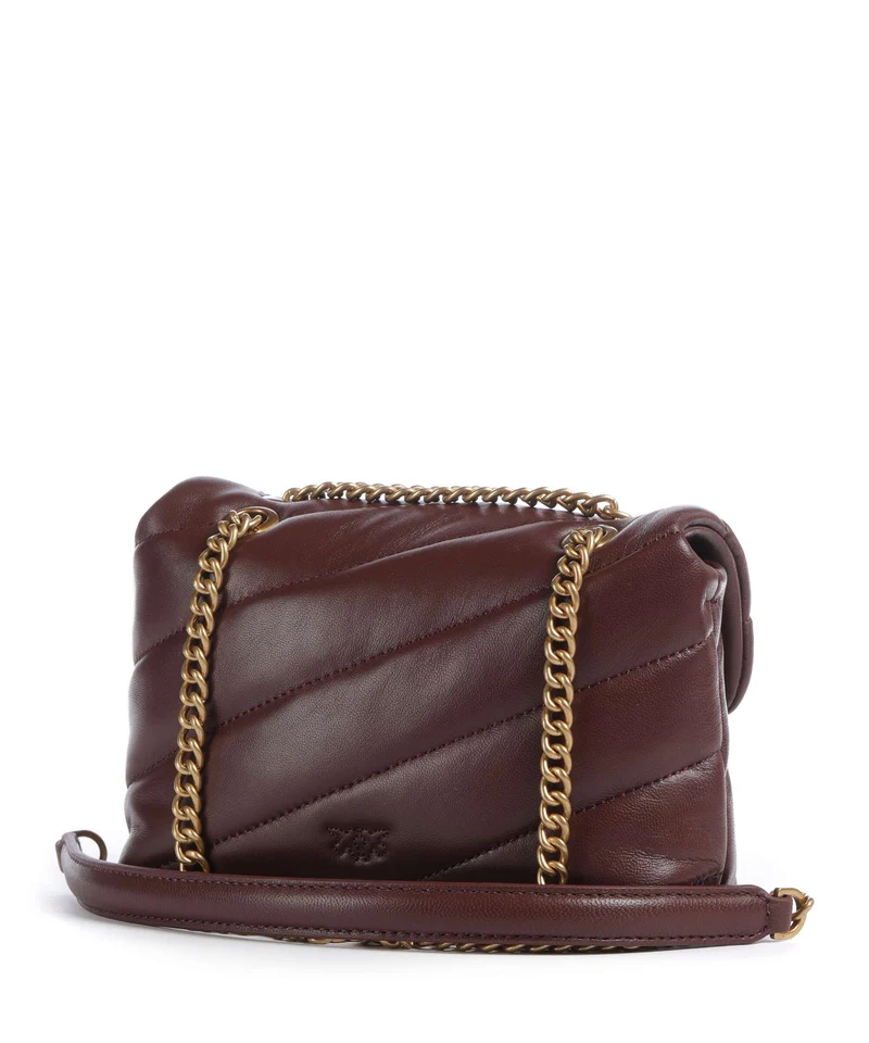 Pinko Love Puff Baby Schultertasche burgundy wine/antique gold