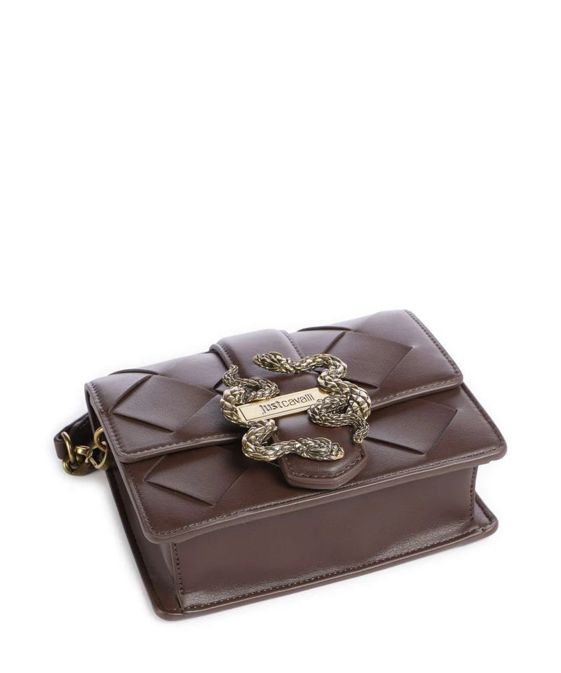 Just Cavalli Iconic Snakes Braided Umhängetasche black coffee