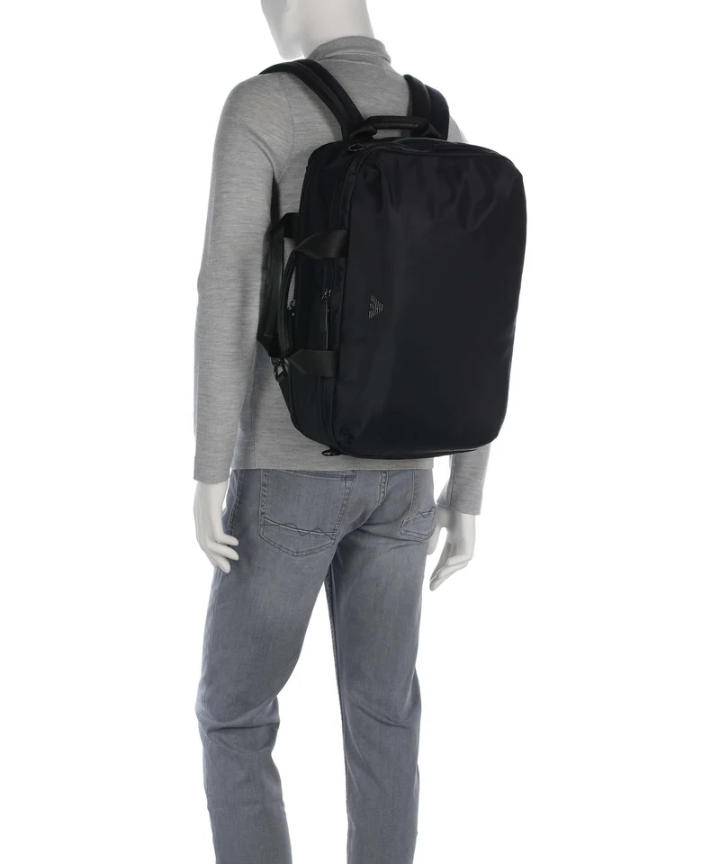 Emporio Armani Recycled Nylon Rucksack-Tasche black beauty