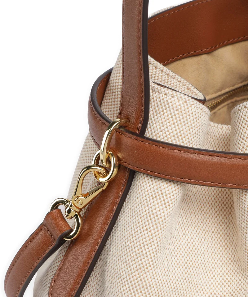 Lauren Ralph Lauren Blaike Medium Bucket Handtasche natural/buff canvas/lauren tan