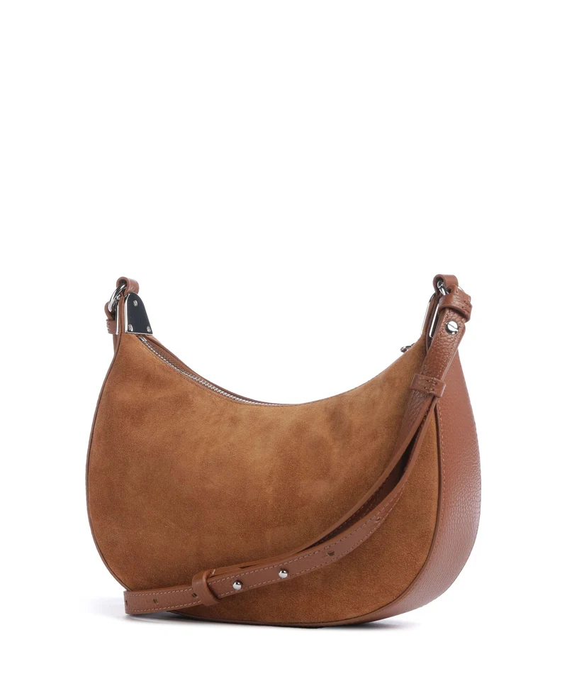 Coccinelle Fujiko Suede Umhängetasche cognac