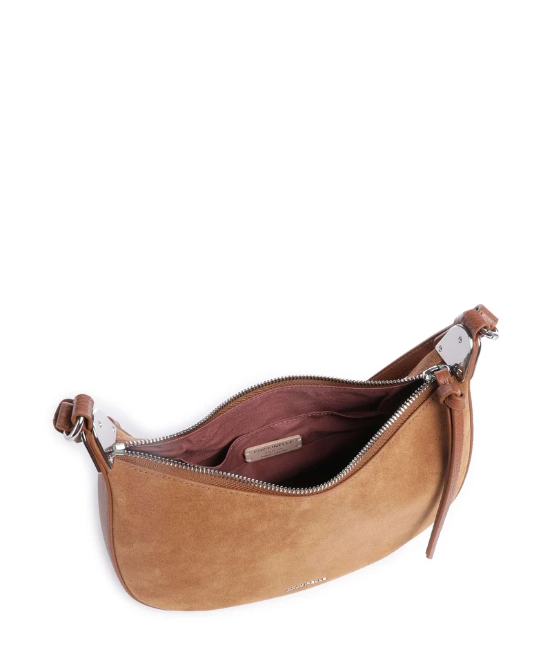 Coccinelle Fujiko Suede Umhängetasche cognac