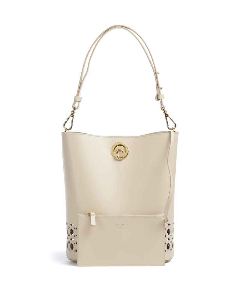 Coccinelle Nikla Monogram Sangallo Bucket Handtasche sandshell