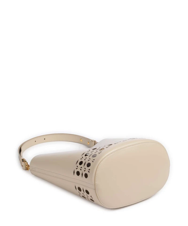 Coccinelle Nikla Monogram Sangallo Bucket Handtasche sandshell