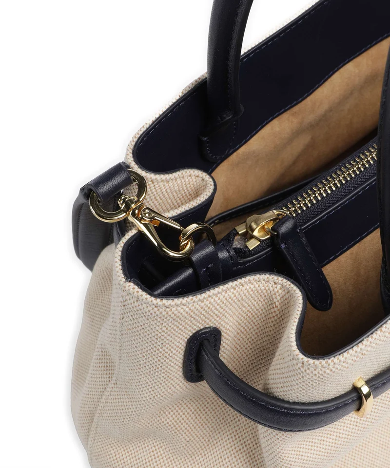 Lauren Ralph Lauren Blaike Large Handtasche natural/buff canvas/refined navy