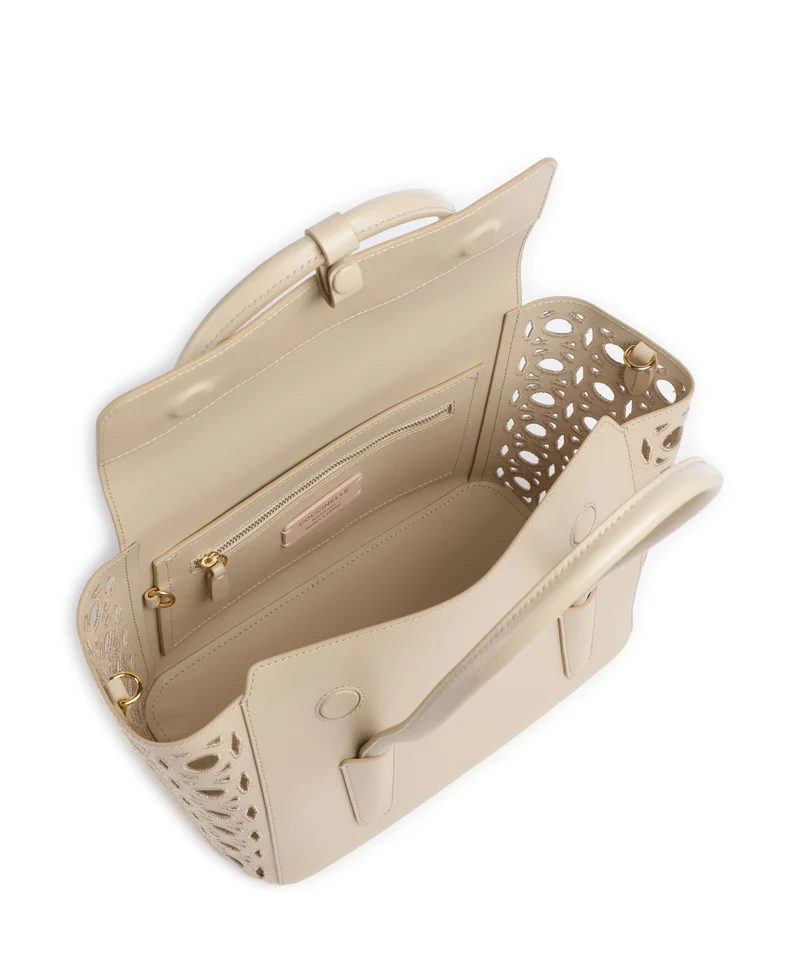 Coccinelle Beat Double Monogram Handtasche sandshell