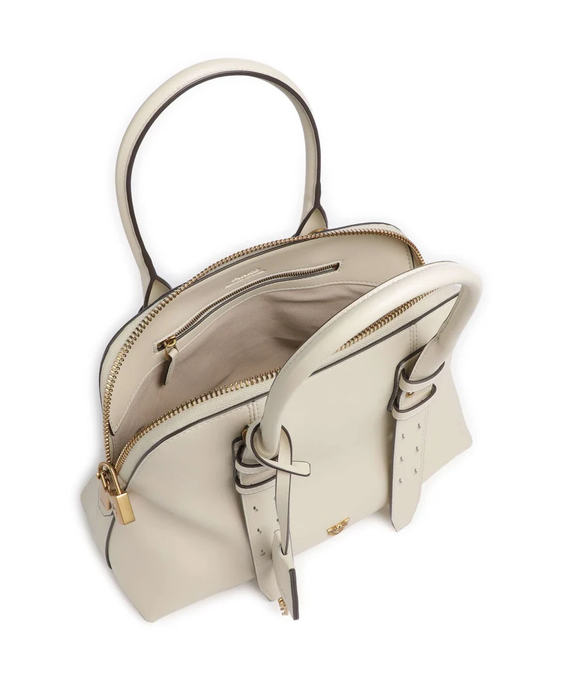 Pinko Bowling Medium Handtasche bianco seta/antique gold